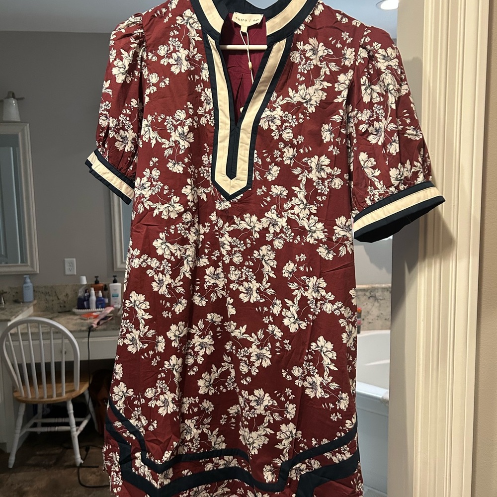 Entro Maroon Floral Mini Dress